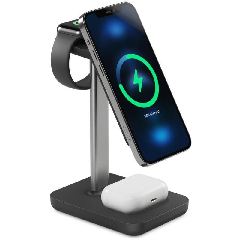 Journey MagSafe Compatible 3-in-1 Wireless Charging Stand Bundle (Black)