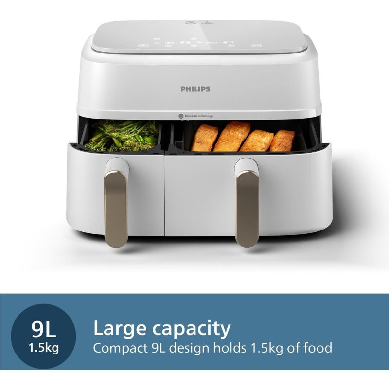 Philips 3000 Series Dual Basket 9L Air Fryer XXL (White)